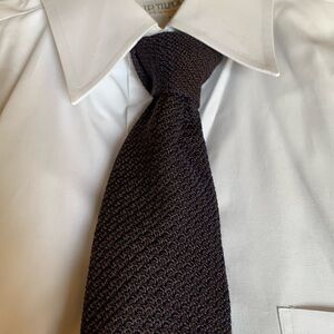 NWT— Canali brown and blue weave wool and silk tie